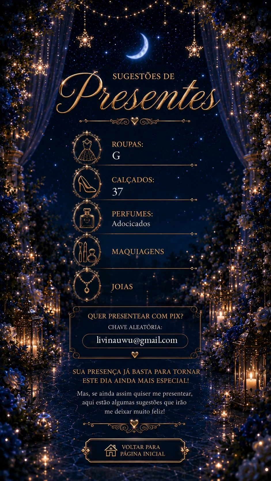 Sugestões de presentes